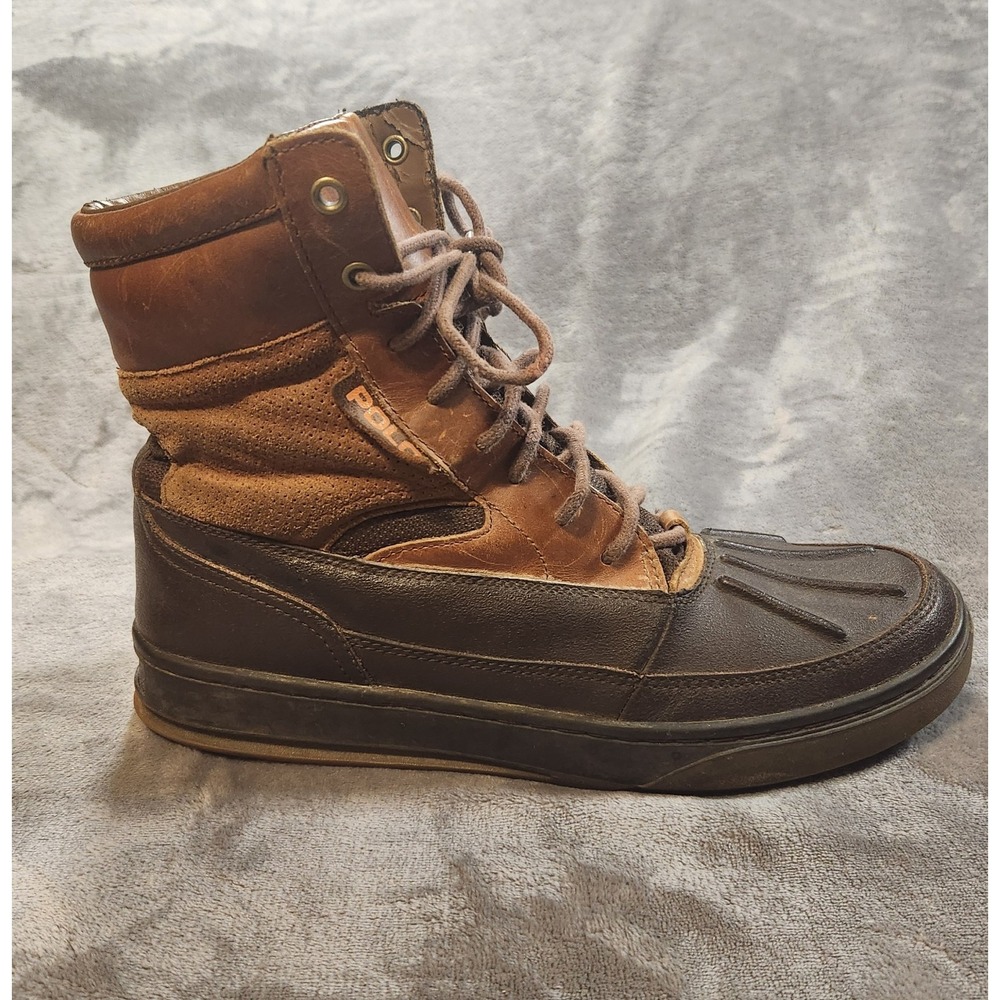 Polo Ralph Lauren Boots Mens 10 Brown Leather Duck Boots Lansing